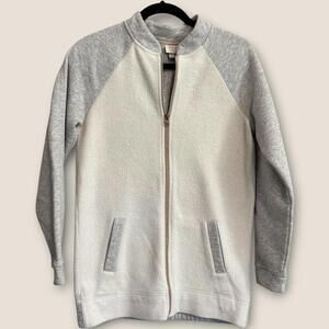 A New Day Women's Size Small Two-Tone Zip-Up Fleece Jacket Casual Fall